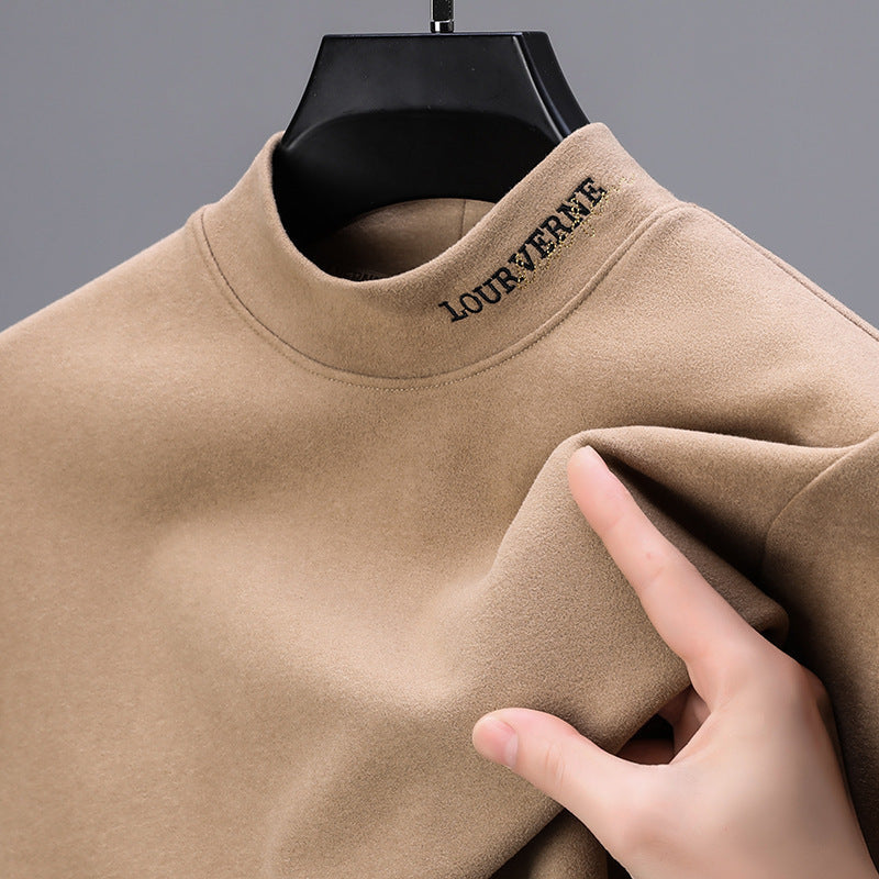 Men's Half-High Collar Long Sleeve Double-Sided Dralon Shirt