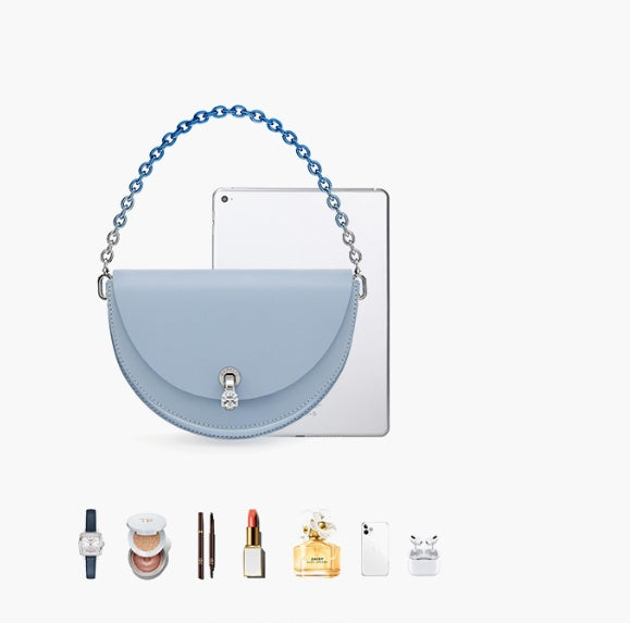 Women's Small Cow Leather Diamond Lock Shoulder Messenger Bag