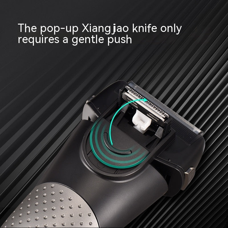 Rechargeable Men’s Reciprocating Three-Bit Floating Shaver with LED Display