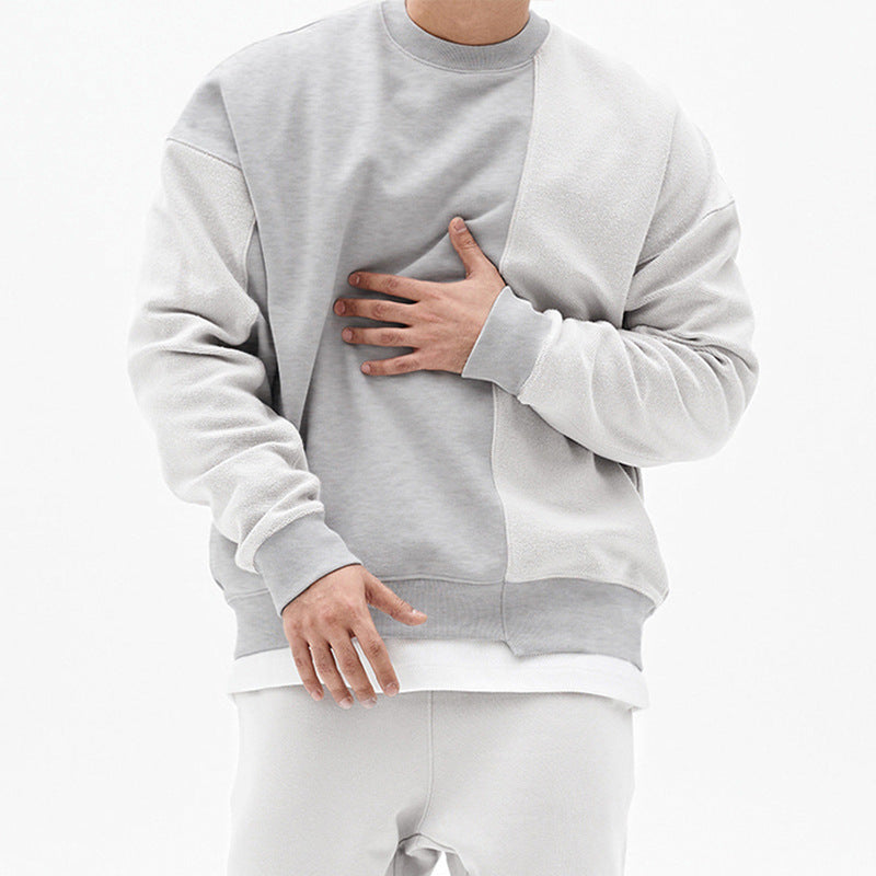 Men's Loose Round Neck Pullover Sweater Cotton Blend