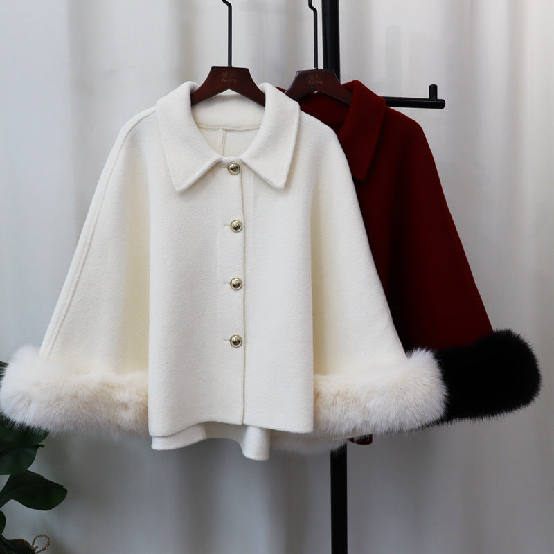 Cape-manteau châle classique tricoté pour femme pour l'automne et l'hiver