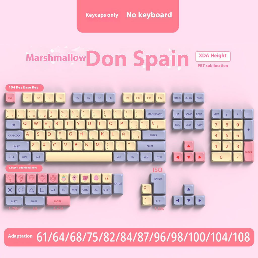 PBT Sublimation Mechanical Keyboard Keycaps Set - 136/139 Keys, Multiple Languages