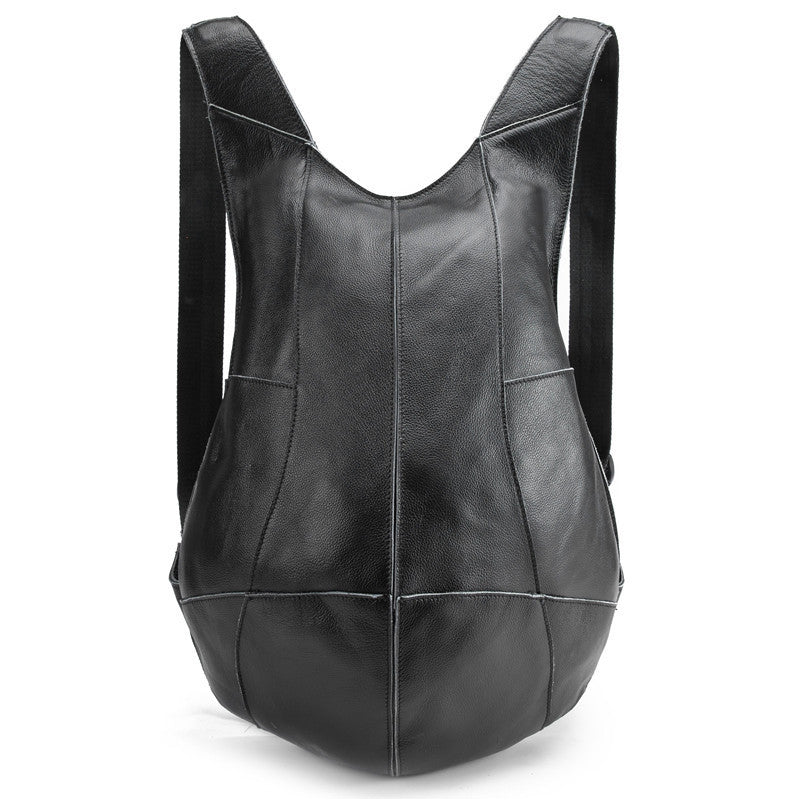 Sac à dos homme rétro en cuir Crazy Horse marron foncé 28x44x8cm pour étudiant