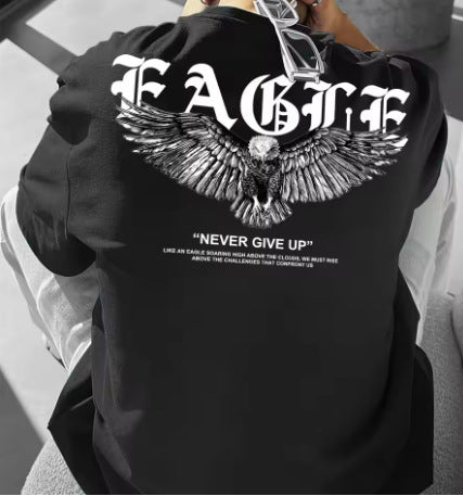 Summer Men's Loose Plus Size Cartoon Print Round Neck Short Sleeve T-Shirt