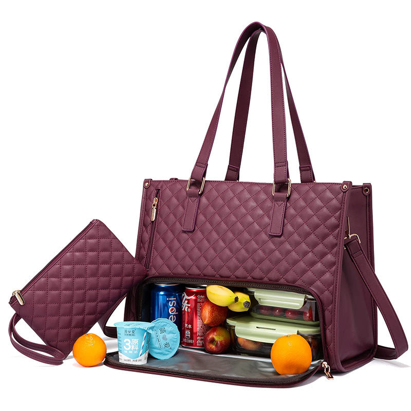 Stylish Large-Capacity Insulated Tote Bag with Leak-Free Design for Everyday Use