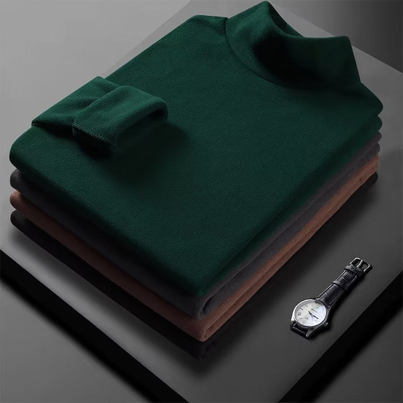 Double-sided Dralon Semi-high Collar Warm Men's Undershirt