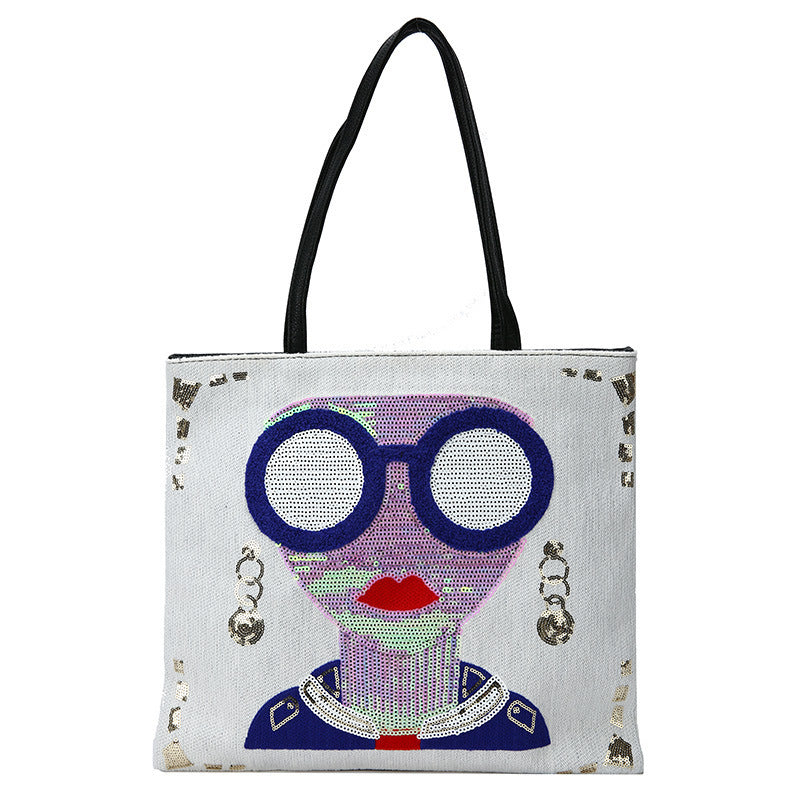 Trendy Sequined Cartoon Sunglasses
