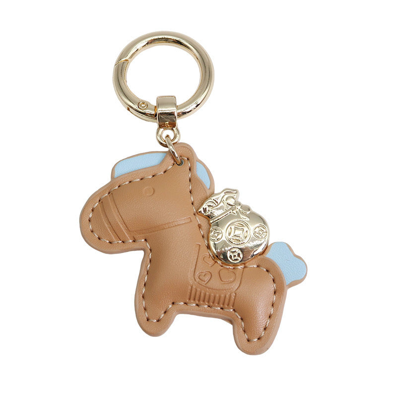 Handmade Artificial Leather Animal Pendant Keychain