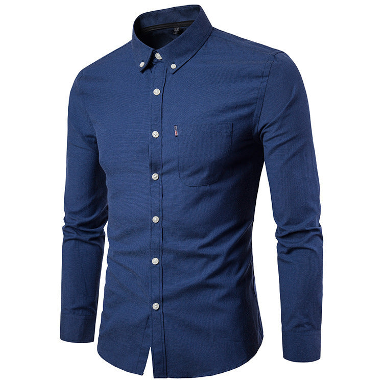 Men Shirts Slim Long Sleeve Dress Shirt