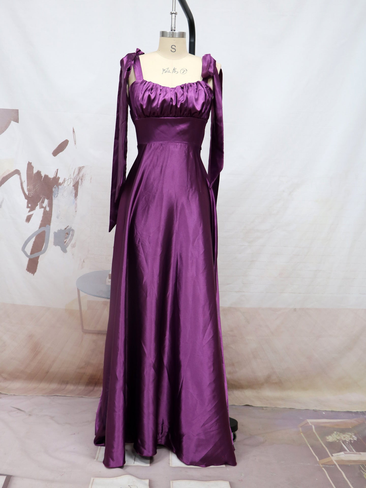 Robe de soirée sans manches en polyester pour demoiselle d'honneur