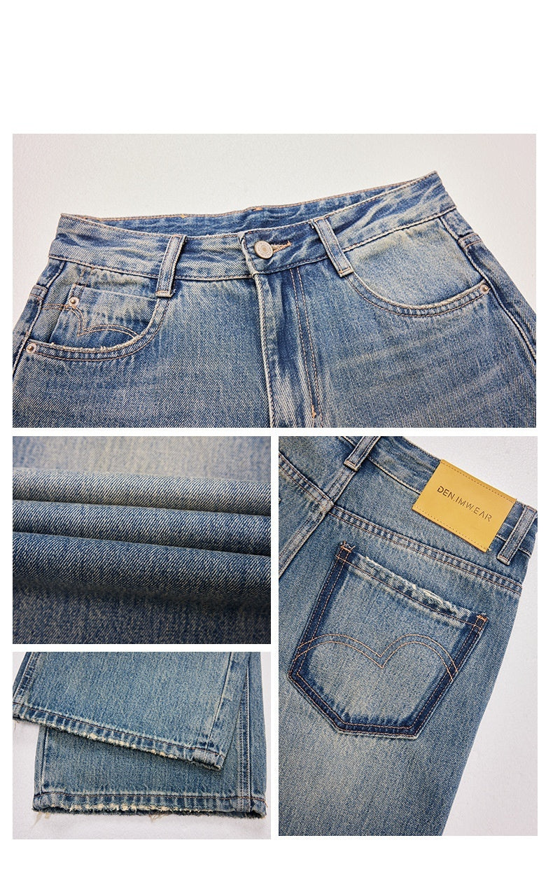 Women's High Waist Wide Leg Straight Baggy Jeans