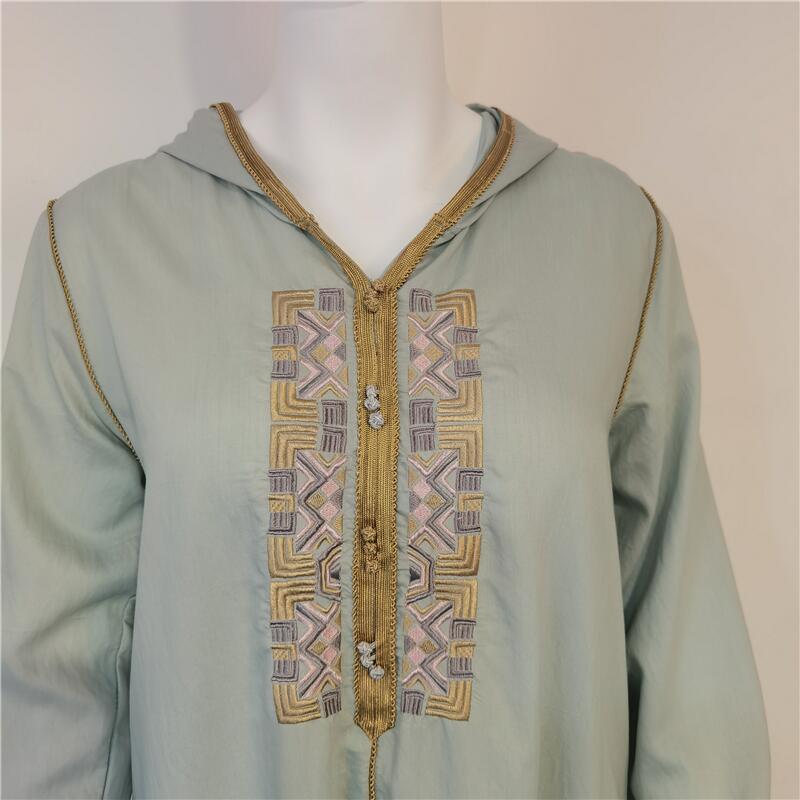 Moroccan Embroidered Casual Long Swing Dress