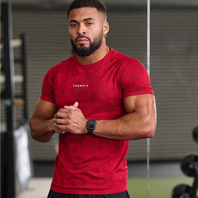 T-shirt de sport camouflage d'entraînement pour homme