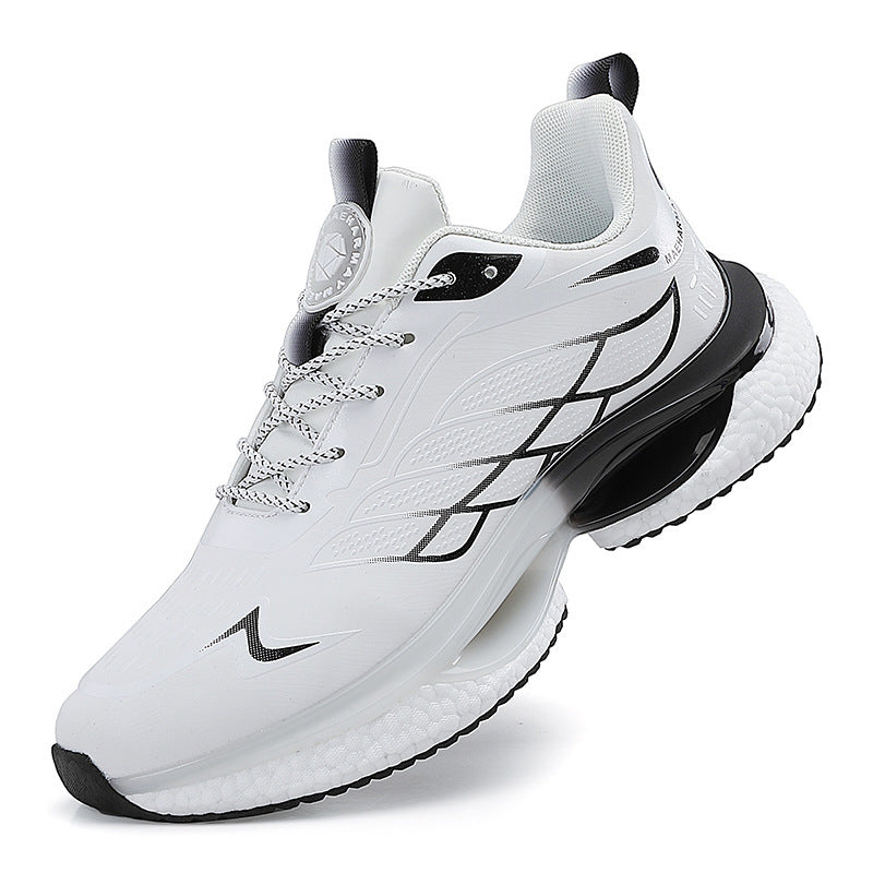 PU Leather Casual Lightweight Running Sneakers with Composite Rubber Sole