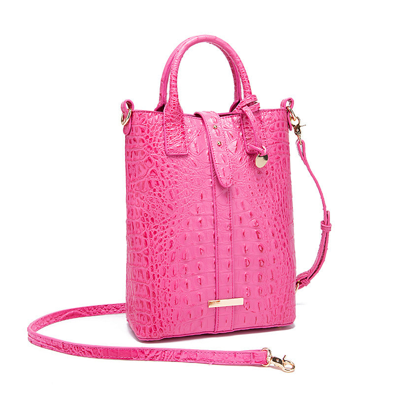 Women's Retro Multi-Color Crocodile Pattern Shoulder Bag