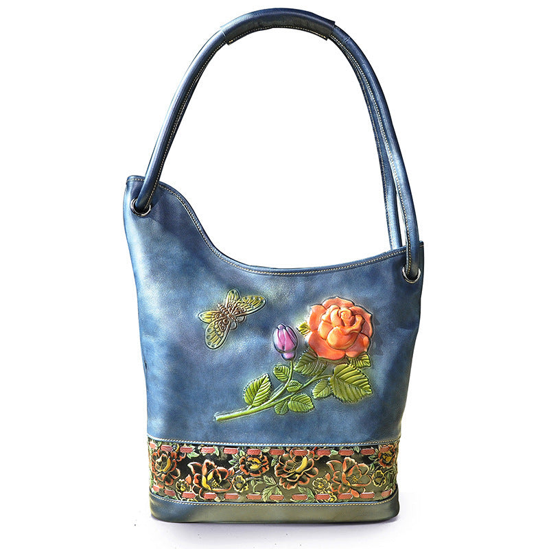 Sac à bandoulière en cuir de vachette grande capacité pour femme, noir et café