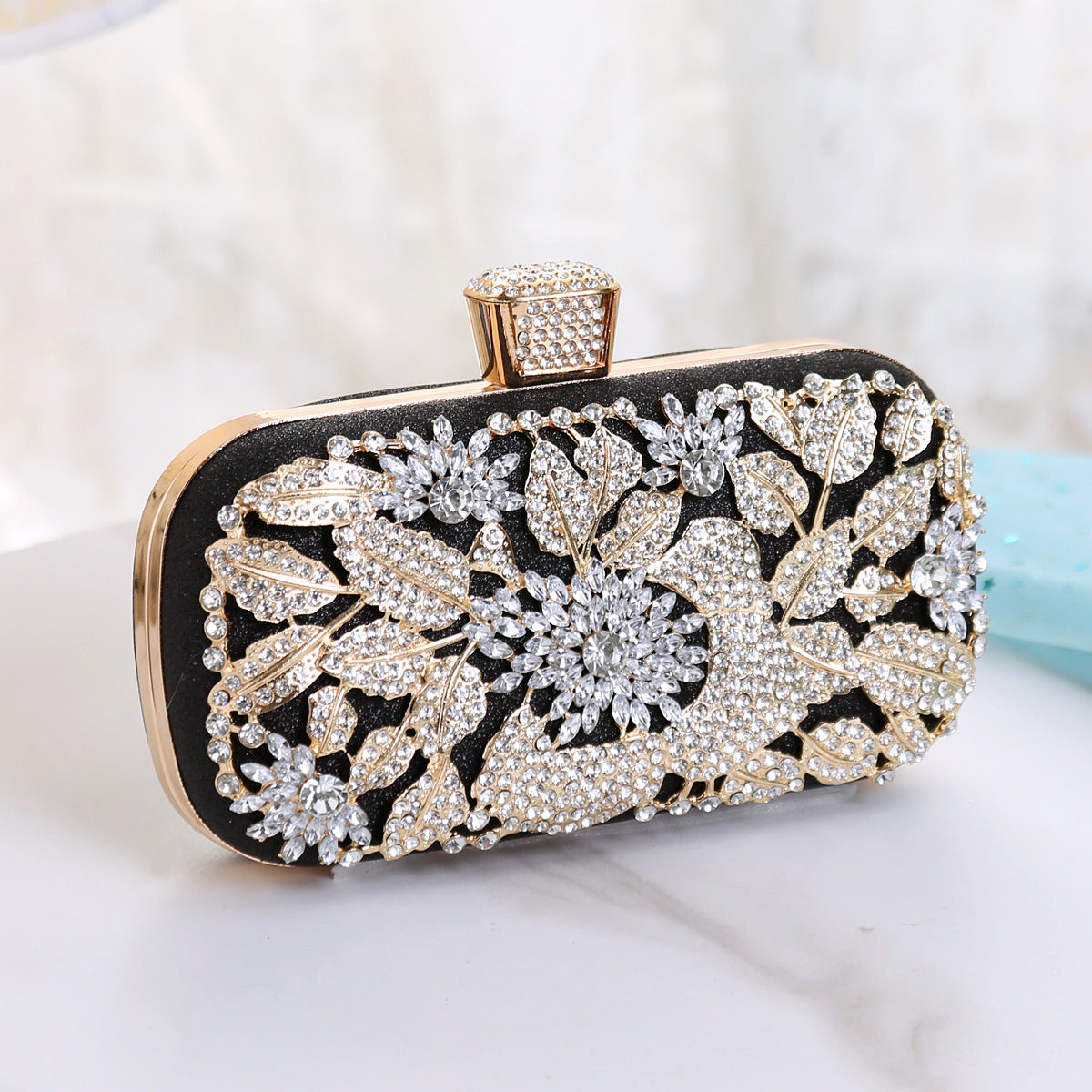 Sac à main européen et américain pour femme, avec diamants et double anse