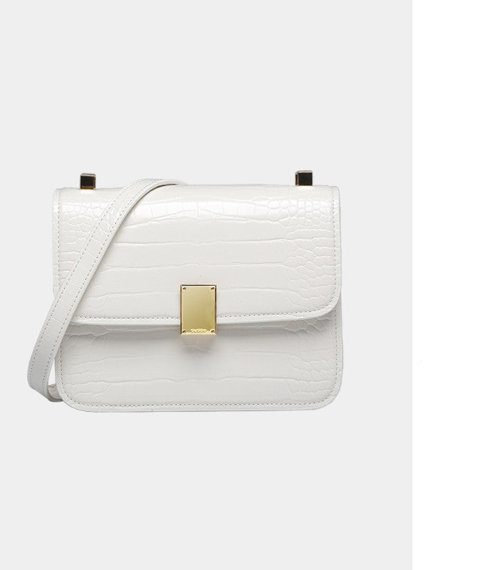 Pattern Women's PU Leather Crocodile Messenger Tofu Bag – Light Luxury, All-Match, Small & Large Sizes
