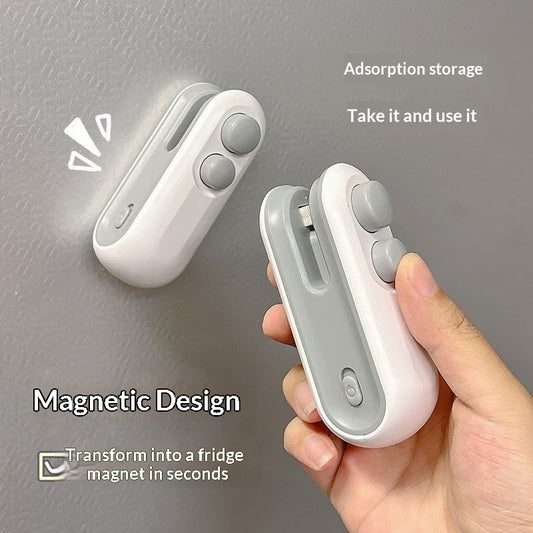 Mini scelleuse 2 en 1 : ouvre-sacheteuse à chaud pour snacks, scelleuse USB sous vide pour sachets plastiques, idéale pour la maison.