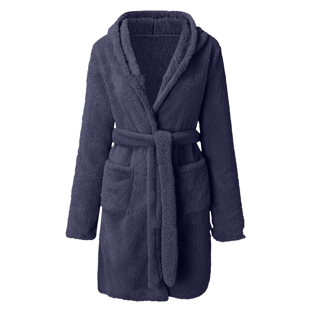 Peignoir d'hiver épais et chaud en velours corail pour femme, pyjama canard mignon, tenue d'intérieur