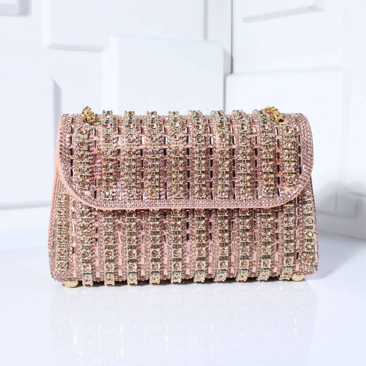 Fashion Diamond-Embedded Crossbody Dinner Bag with Hand Carrying