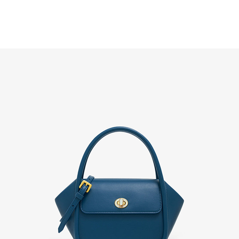 Leather Wing Tote Crossbody Bag with Buckle Closure