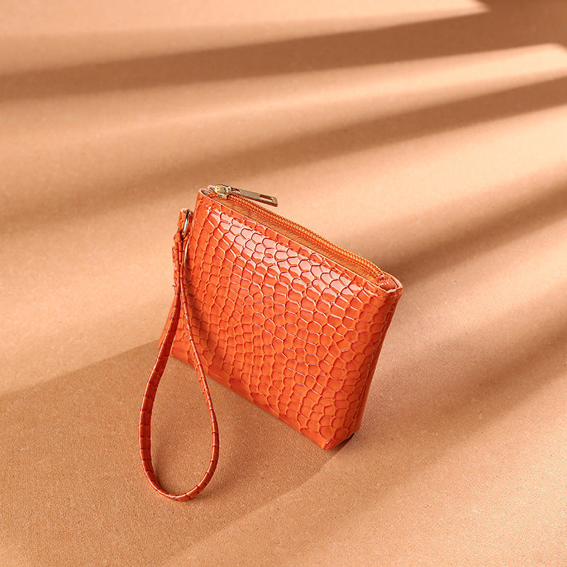 PU Leather Crocodile Pattern Solid Color Clutch Purse Bag