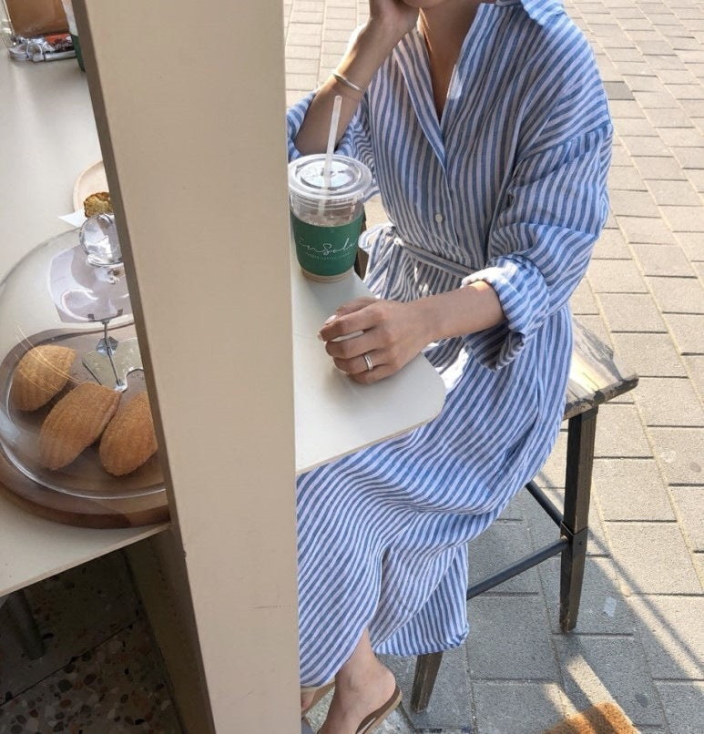 Striped Long Shirt Style Long Sleeve