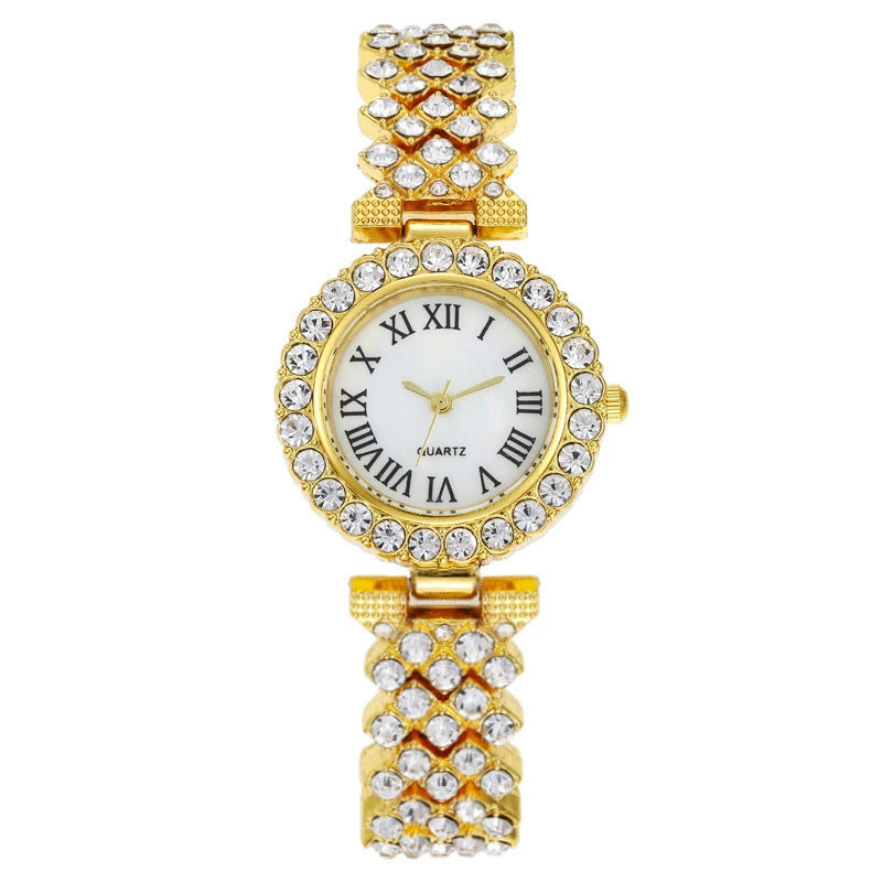 Diamond-Studded Starry Sky Quartz Watch Bracelet for Women – Gold, Rose Gold, Silver, 27mm Dial
