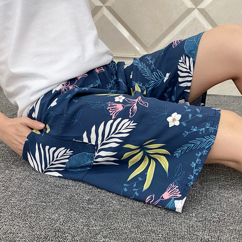 Summer Women's Cotton Silk Loose Pajama Shorts