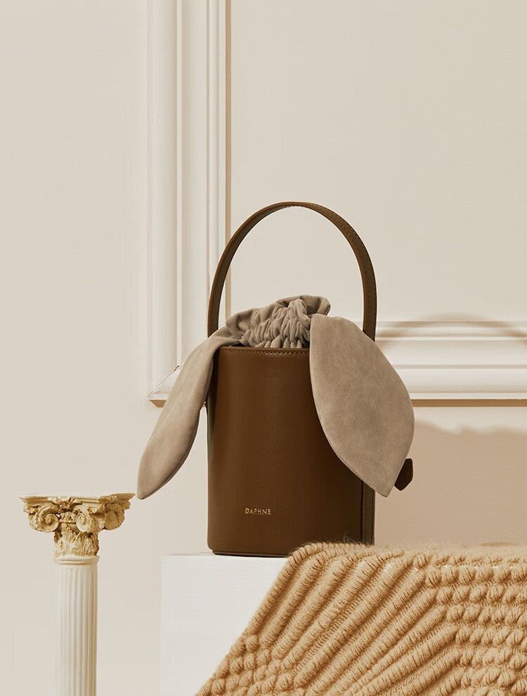 Sac Seau en Peau de Vache pour Femme, Sac à Bandoulière Cylindrique