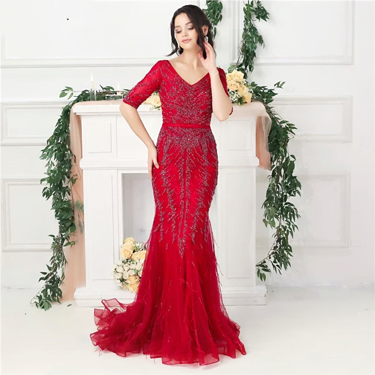 Robe de soirée sirène pour femme, disponible en plusieurs couleurs et tailles