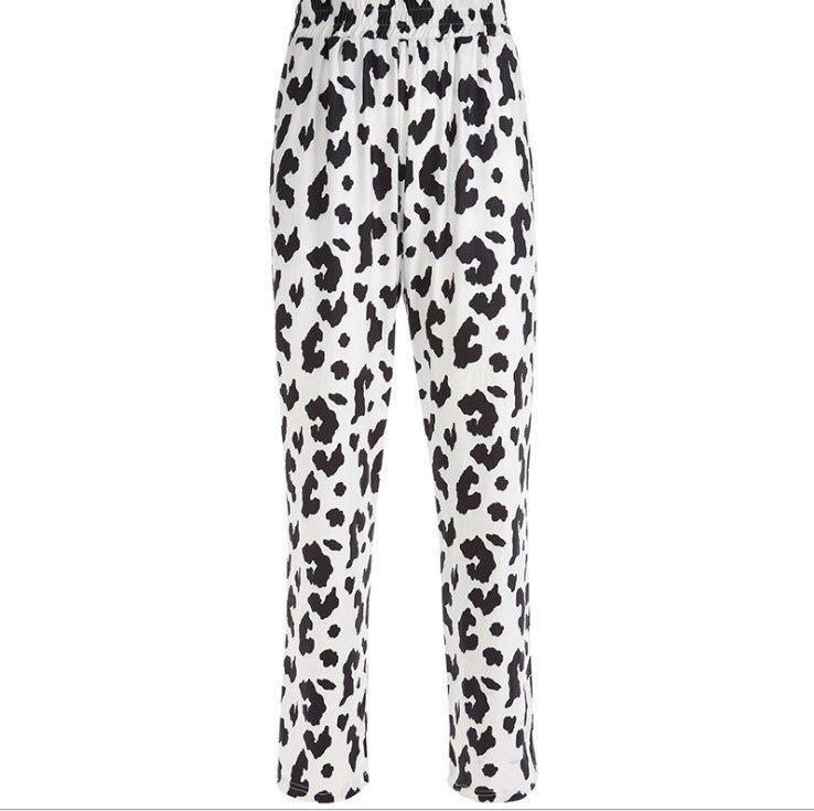 High-Waist Micro-Flap Straight White Street Trousers