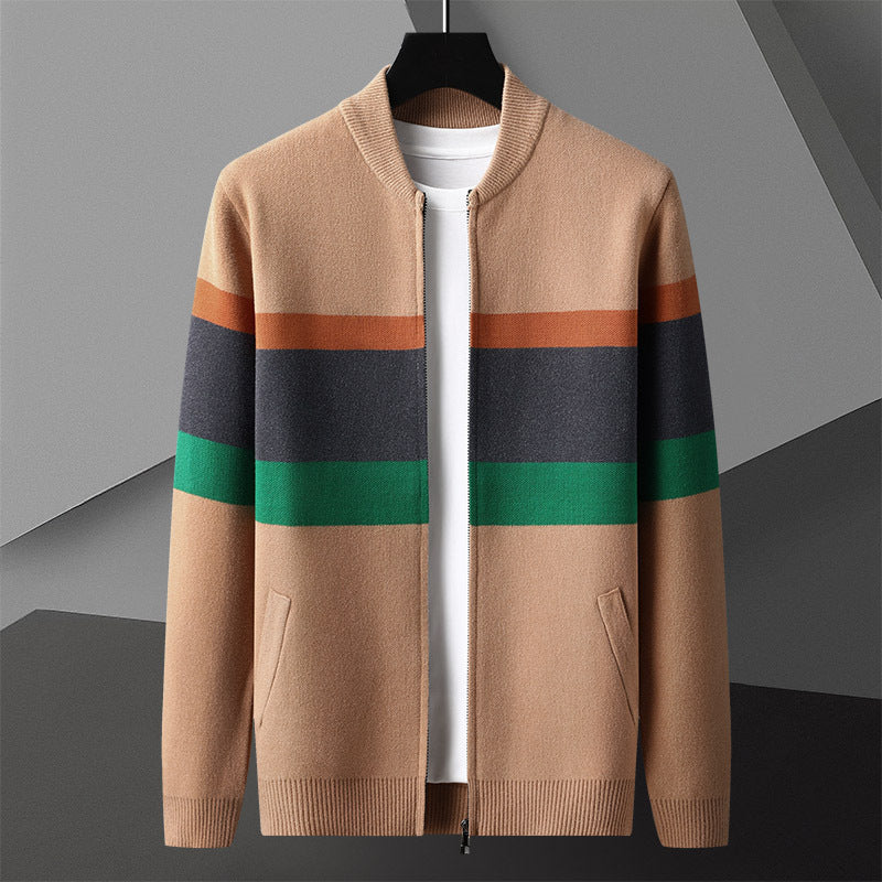 Mens Knitted Cardigan Sweater Jacket for Spring and Autumn