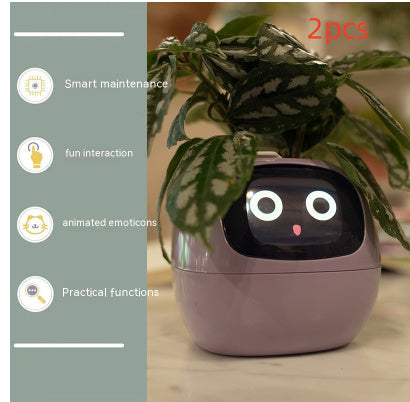 Smart Planter with 7 Sensors & AI Chips for Easy, Fun Plant Care – Over 49 Expressions