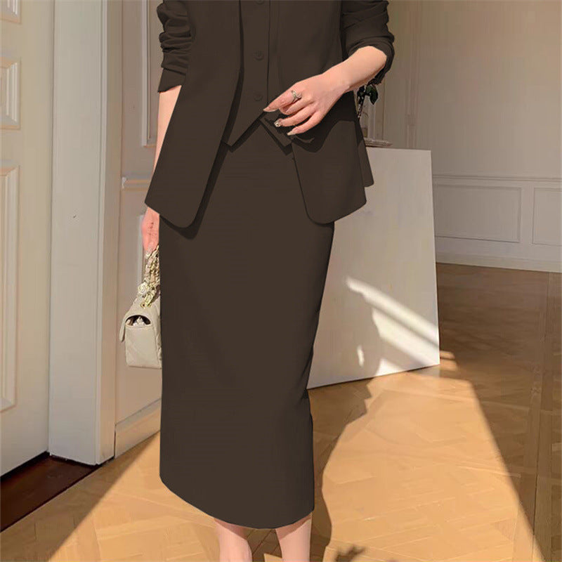 Slimming Loose-fitting Casual Suit Skirt Two-piece Set