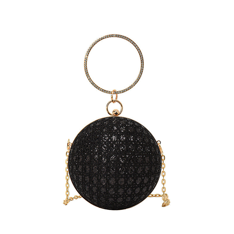 Women's Small Round Crossbody Bag with Chain Strap