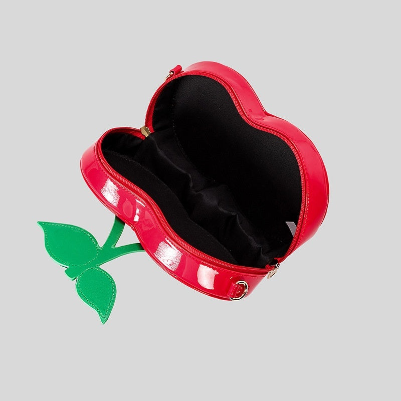 Sac messager à bandoulière en forme de cerise créative rouge en PU