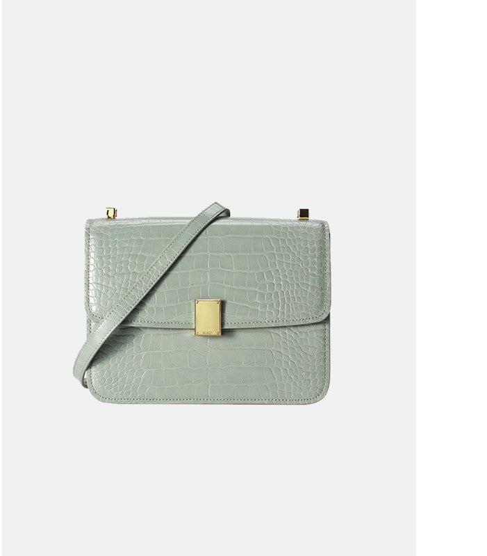 Pattern Women's PU Leather Crocodile Messenger Tofu Bag – Light Luxury, All-Match, Small & Large Sizes