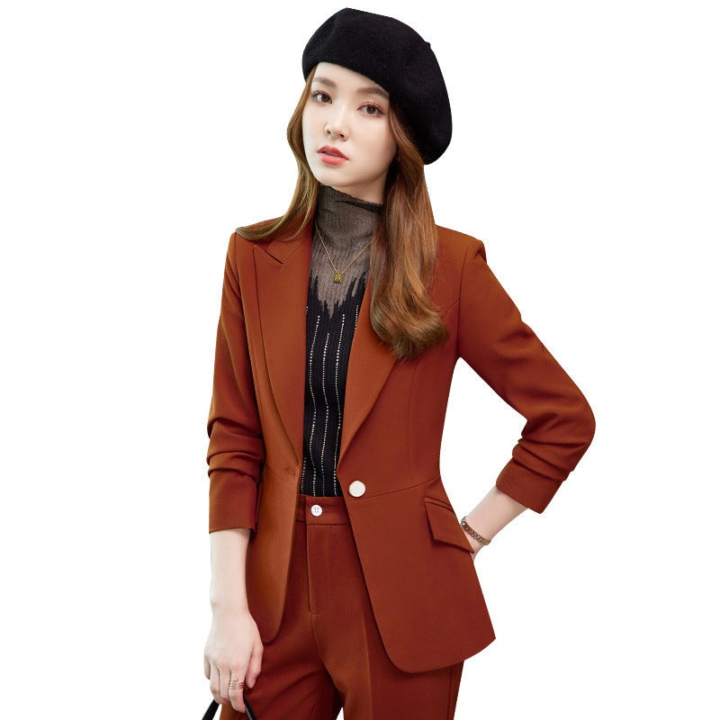 Women's Business Two-Piece Blazer Suit Polyester Fiber