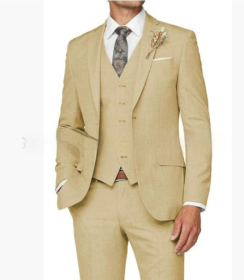 Ensemble de costume trois pièces décontracté ajusté pour homme