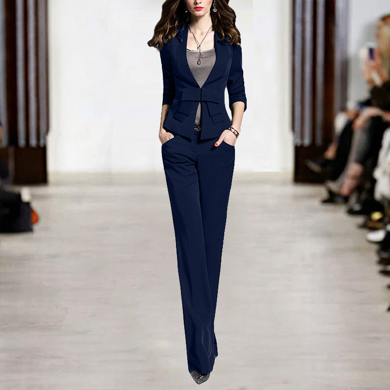 Women's Slim Fit Suit with Coat and Pants - New Fashion Temperament