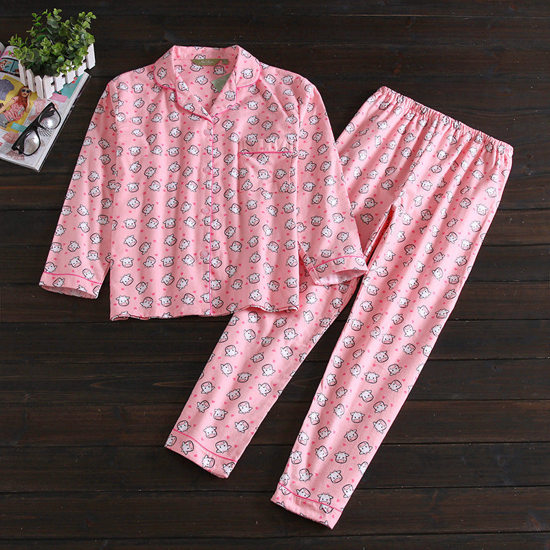 Ensemble de pyjama en flanelle à manches longues pour femme
