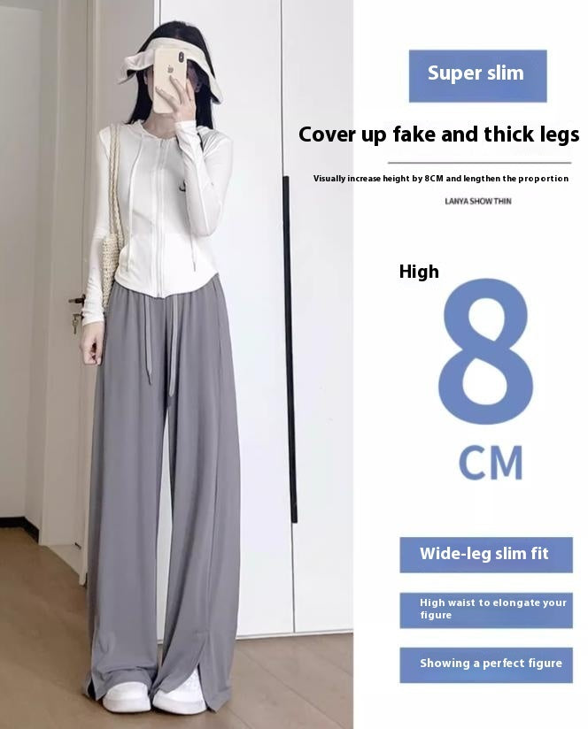 Anti-mosquito Sunscreen Drooping Straight Split Wide Leg Pants
