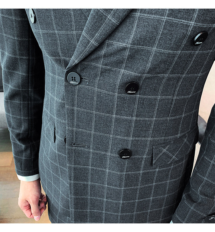 Men's Slim-Fit Casual Business Three-Piece Suit for Ceremony