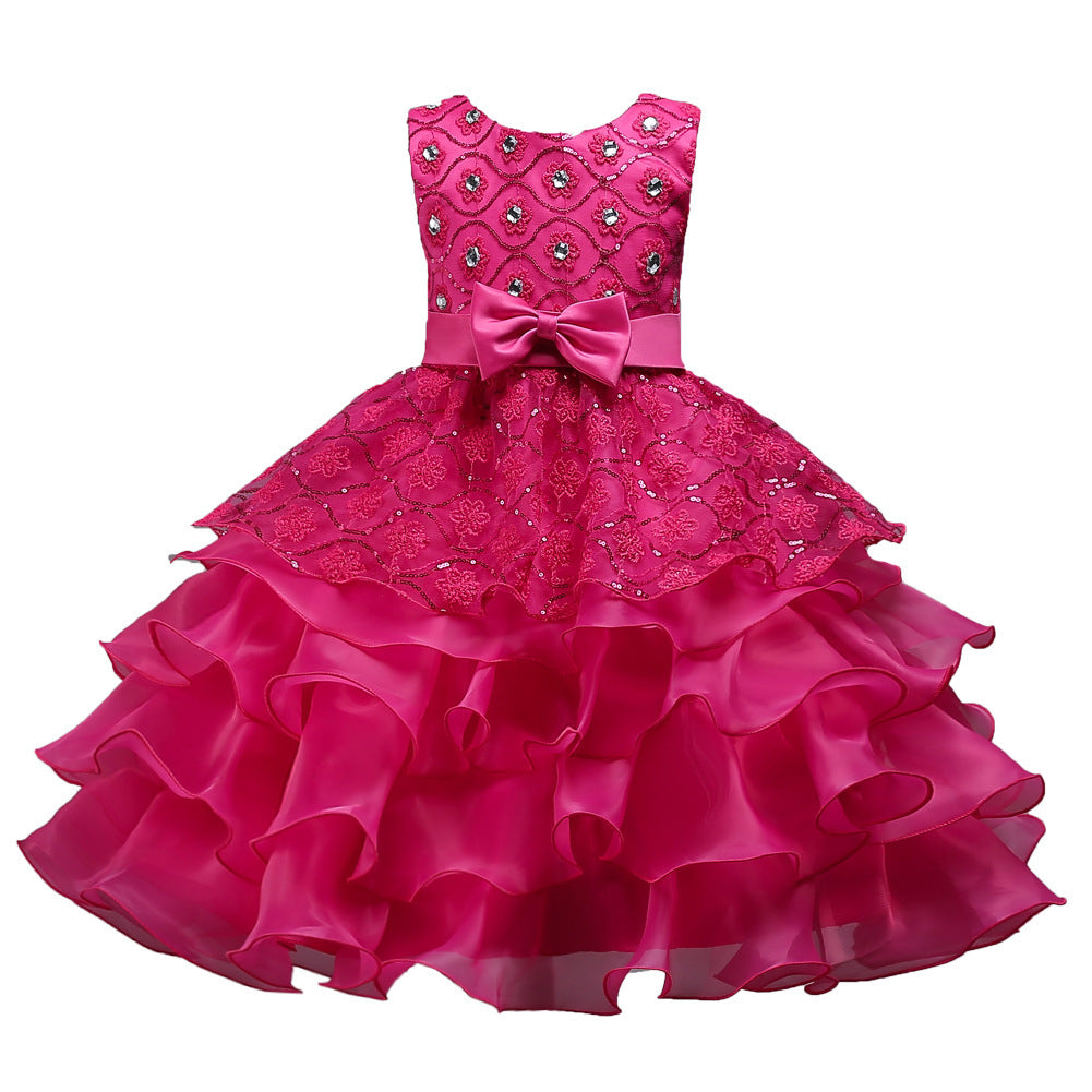 Girls' Princess Dress Sequined Tutu Skirt for Ages 3-8