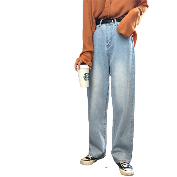 Modern Blue High-Waist Wide-Leg Jeans for Women