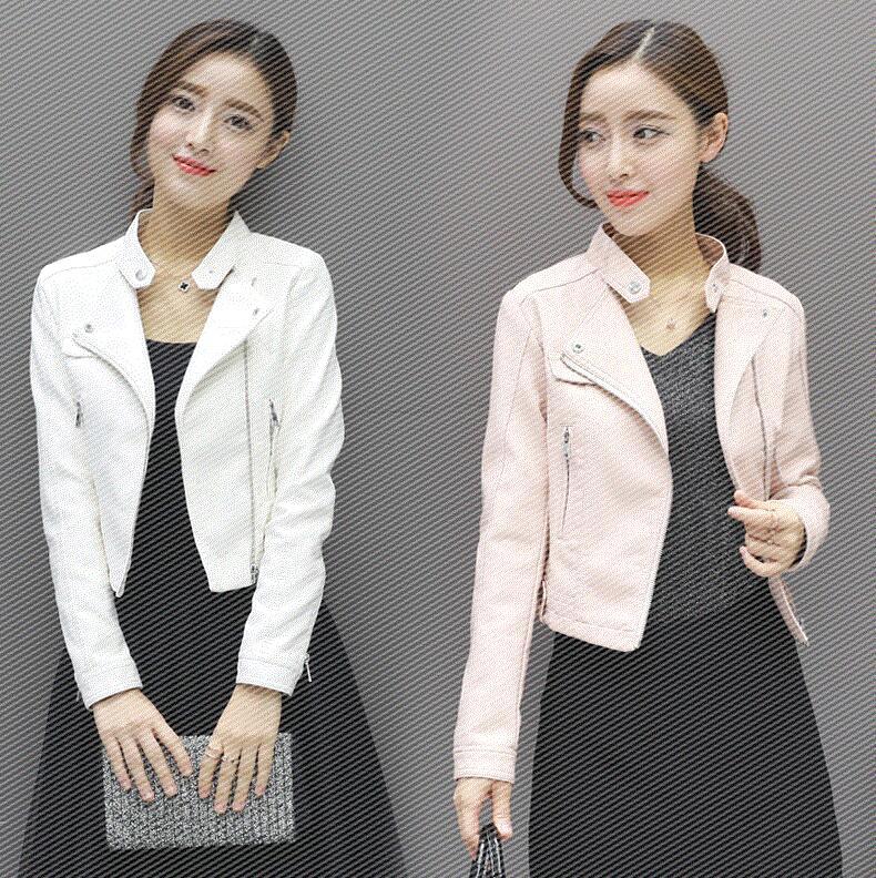 PU Short Body Slim Motorcycle Jacket