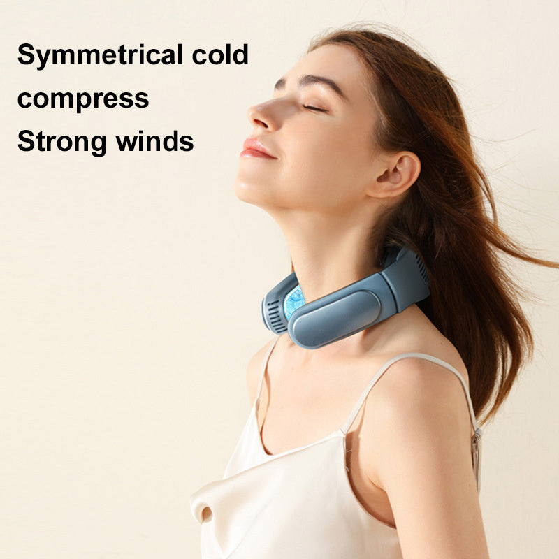 Multi-Speed Adjustable Hanging Neck Fan with Cold Compress for Summer