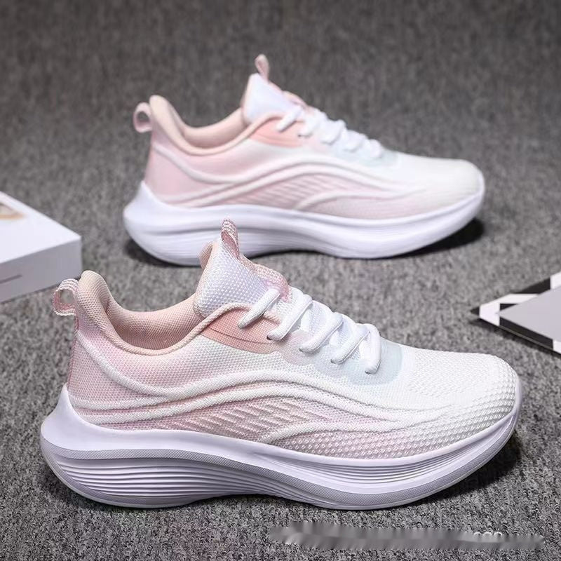Light Mesh Breathable Running Shoes with Anti-Skid Shock Absorption Soft Rubber Sole